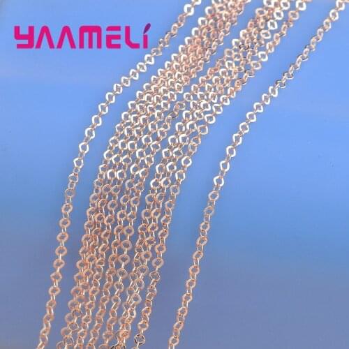 Jewelry Findings Wholesale 20Pcs Rose Gold Plate Link Square Necklace Chains Stock Fast Shipping