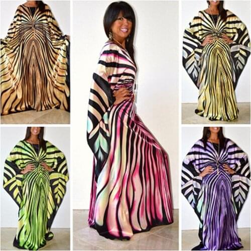 Sarees for Women Pakistan Dress Stripes Batwing Sleeve Loose Free Size Lady Vestidos 5 Colors Sari Party Evening Dress