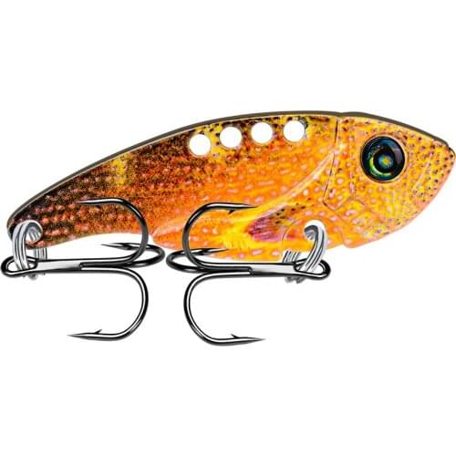 1Pcs Metal VIB Lures 54mm 11g vivid Vibrations Spoon Lure Fishing bait Bass Artificial Hard Bait Cicada lure VIB Bait 3D Eyes