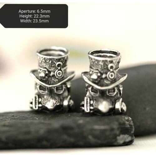 1Pcs // Nordic Spartan Beads Viking Warrior Hell Boy Skull DIY Braided Rope Beads Keychain Beaded ZHZ-08