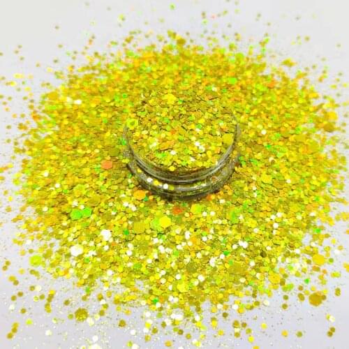 10ML Mixed Size Holographic Laser Nail Glitter Powder DIY Manicure Gel Polish Nail Art Glitter Crafts Mixed Hexagon Shape Sequin