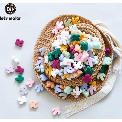 Lets Make 100pc Silicone Baby Teether Cantus Dim Green BPA Free Silicone Beads Teething Toys Handmade Bead For Pacifier Chain