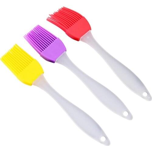 2pcs Food Grade Silicone Brush For Butter Cream Oil Liquid Albumen High Temperature Resistance Barbecue BBQ Brush Baking Tool