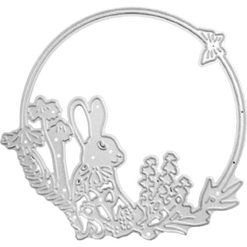 2021 New Easter Bunny Flower Metal Cutting Dies Stencil Scrapbooking DIY Album Stamp Paper Card Embossing Decoration Craft