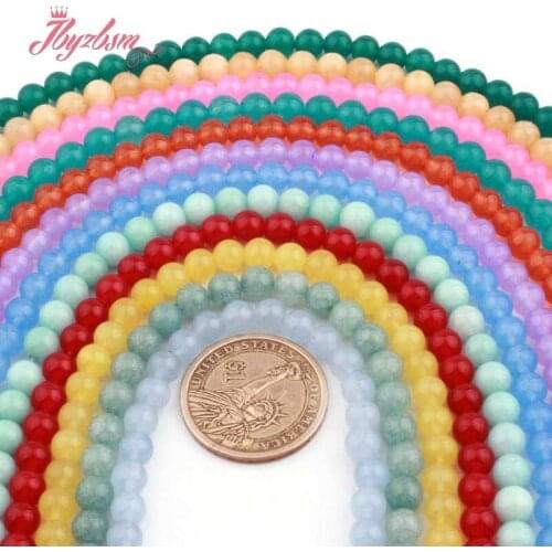 6mm Round Ball Beads Colorful Smooth Spacer Beads Stone for DIY Women Fashion Necklace Bracelets Earring Jewelry Making 15"