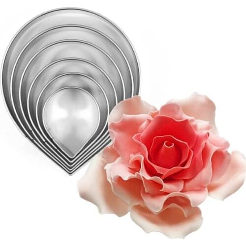 6Pcs Rose Leaf Cookie Cutter Stainless Steel Mold Cake Mould DIY Fondant Pastry Decorating Baking Cooking Tools