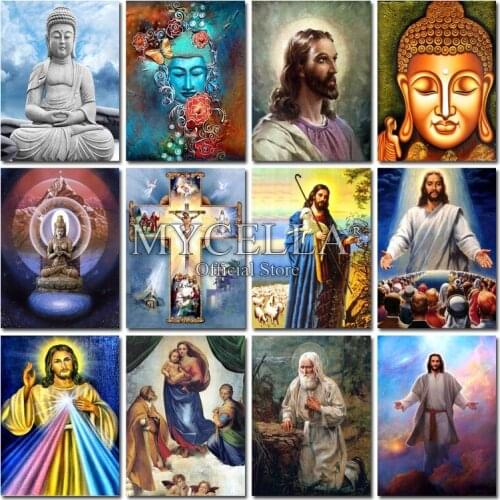 5D DIY Full Diamond Painting Religion Mosaic Crafts Buddha Wall Sticker Decorative Painting Christian Jesus Diamond Embroidery