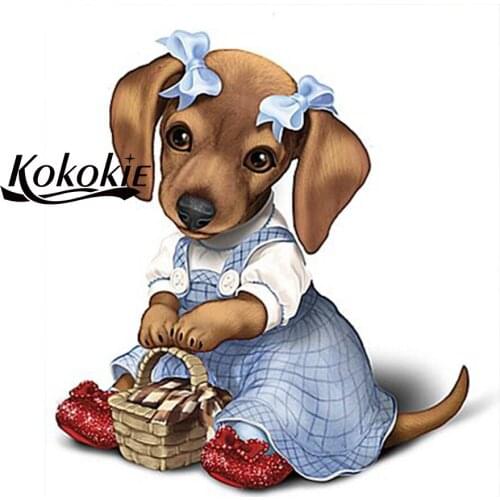 5d diamond painting accessories diy diamond embroidery with square stones Picture of Rhinestone dog diamond mosaic sales