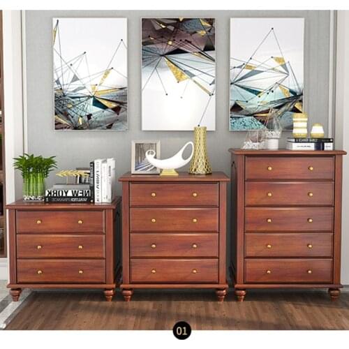 American solid wood drawers bedroom multi-layer lockers large capacity storage cabinets simple chest of drawers
