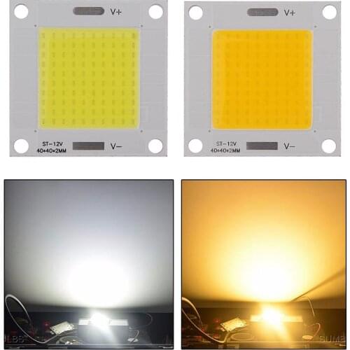 Auto Car Light DC 12-14V 50W COB LED Integrated Chip 40x40mm Square Light Panel Lamp Bulb For DIY Spotlight Decorative Lights