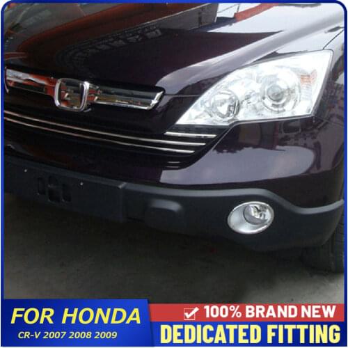 Car Styling For Honda CR-V CRV 2007 2008 2009 ABS Chrome Front Foglight Lamp Cover Circle Frame Auto Parts
