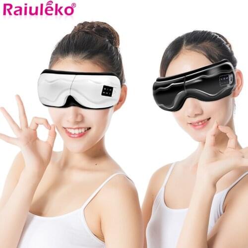 Wireless Rechargeable Eye Massager Magnets Acupoints Massage Vibrate Eye Care Fatigue Stress Relief Goggles Heated Bluetooth