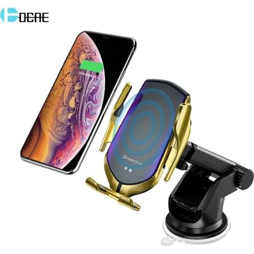 DCAE 10W Wireless Car Charger Automatic Clamping Fast Charging Mount for iPhone 11 Pro XS Max XR X 8 Samsung S10 S9 Phone Holder