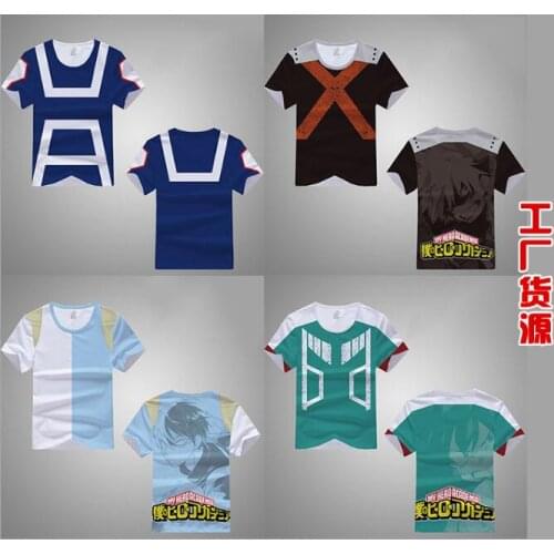 Anime My Hero Academia Midoriya Izuku Roundneck Tops 3D Print T-shirt Short Sleeve T Shirt Summer Costume Cartoon Clothes Blouse