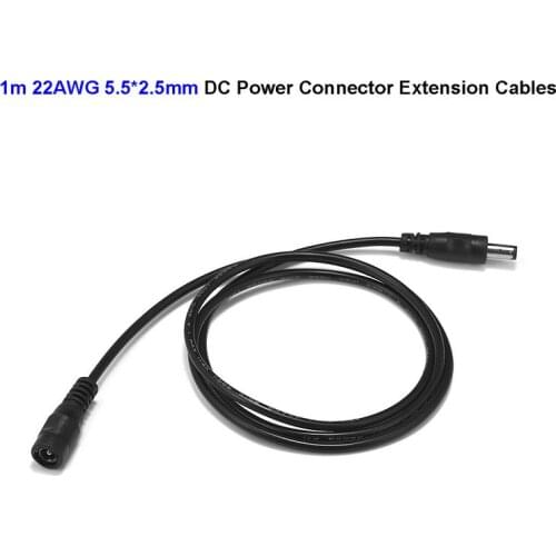 5.5mm x 2.5mm 5V 12V 24V DC Extension Cable 1m 1.5m 2m Jack Plug Connector Copper Wires For Car Charger XGIMI AC Power Adapter
