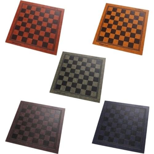 Leather International Chess Board Games Mat Checkers Universal Chessboard N58B