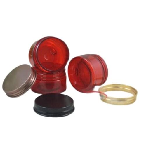 30 grams red PET Jar,30g Black/bronze/gold Aluminum Lid,Cream Container Cream Bottle PET Jar Cosmetic Packaging Plastic Jar