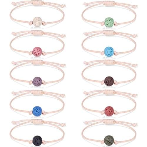 Colorful Lava Stone Beads Bracelet DIY Essential Oil Perfume Diffuser Bracelets Women Men Jewelry