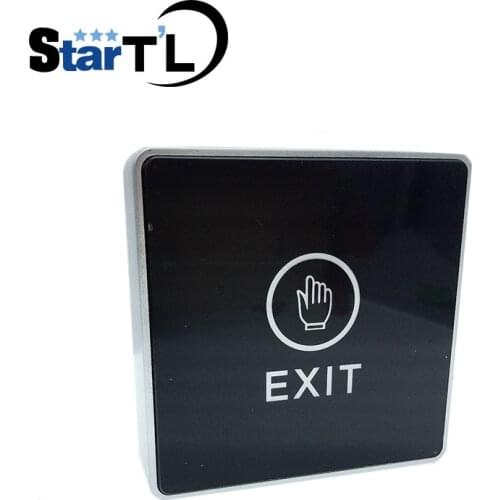 Square Access Control Touch Exit Button NC/NO/COM 86*86mm Plastic Exit Push Release Button For Door Access Control System