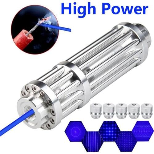 High-power blue laser pointer adjustable focus 10000M super far radiation laser burning candle/cigar/candle powerful laser sight