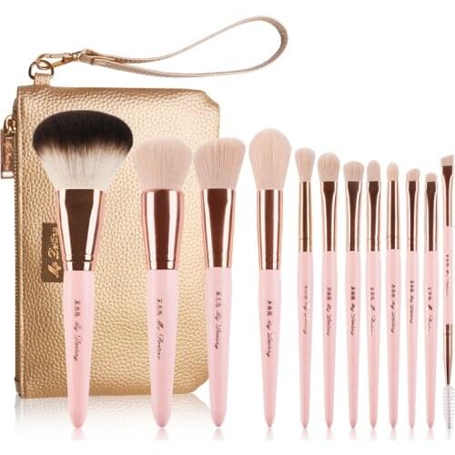 My Destiny Maiden Set - 12-Brushes Sakura Pink Set/Kit - Soft Hair for Starter - Quality Makeup Brushes Blender Applicator