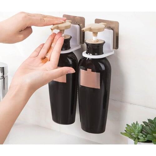 Wall Storage For Body Wash Shampoo Bottle Wall Mounted Self Sticky Hooks Strong Adhesive Hook Power Plug Socket Hanger Holder