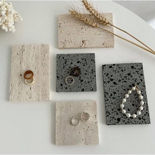2021 new cave stone ins style jewelry decoration display nail art display stand shooting props stone mat photo nail show tools