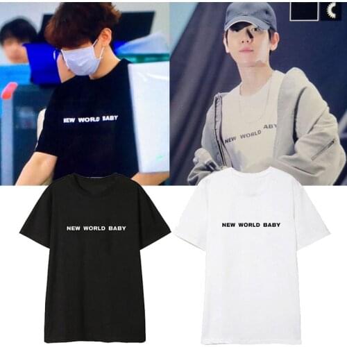 New arrival T Shirt EXO Baek hyun Street beat Tshirt Popular Hip Hop T Shirt Top Casual new Kpop Female Fans Tee Shirt