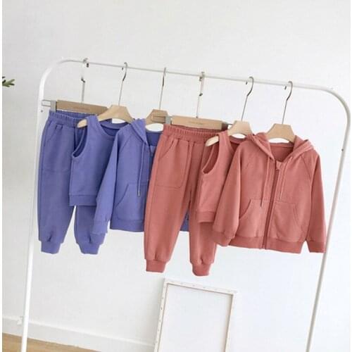 Toddler Girl Clothes Casual Solid Color Vest Jacket Pants 3pcs Spring Autumn Sport Suit for Girl Baby Girls Clothing Tracksuit