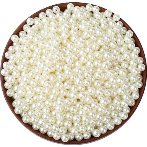2000Pcs Off-White Round Pearl Beads Various Sizes For Jewelry Marking Loose Spacer Beads Bracelet Necklace Charm Jewelry Finding