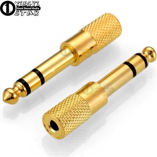 5Pcs 6.5mm Male to 3.5mm Female Converter Plug Stereo Jack Audio Adapter Connector For Drum Mic Karaoke Mixer Amplifier Speaker