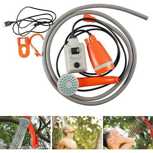 Portable Car Washer Camping Shower High Pressure Car Shower Washer Electric Water Pump Outdoor Travel Take Shower