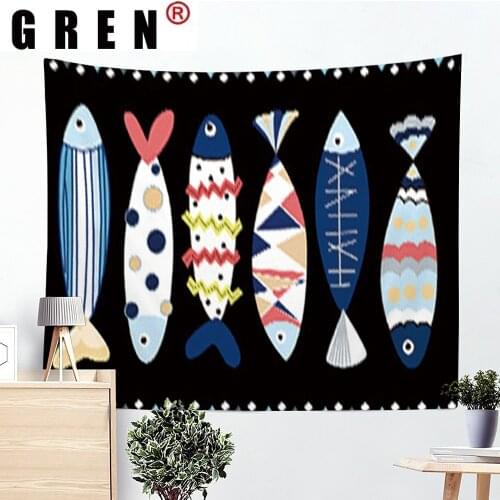GREN Life Poster Picture Marine Tapestry Hanging Covering Rugs Background Cloth Beach Mat Blanket Art Bedroom Living Home Decor