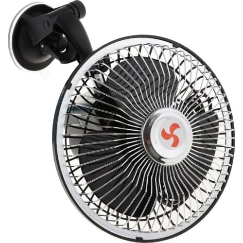 6'' 24V Car Windshield Adjustable Cooling Fan Cooler Windshield Suction Cup Mounting Low Power Consumption