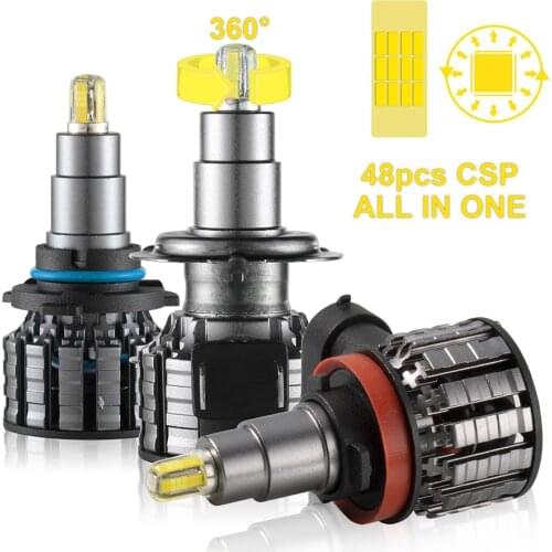 H1 H4 H7 H8 H9 H11 LED Car Headlight With CSP Chips HB3 9005 HB4 9006 3D LED Canbus 360 Degree 6000K 18000LM Auto 9012