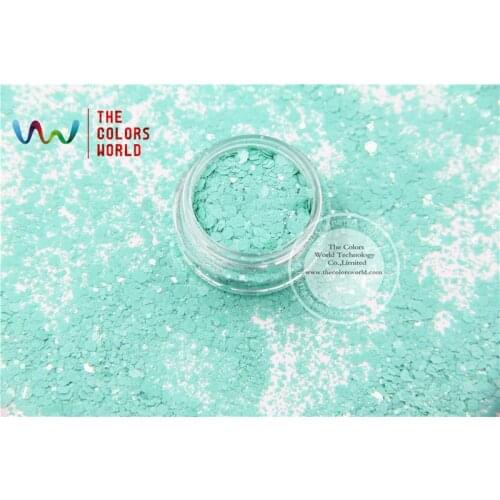 TCH311-H1 Light Green Colors Mixed Hexagon Shape Solvent resistant Glitter Sequins for nail art nail gel DIY decoration