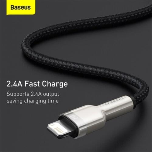 Baseus USB Cable for iPhone 11 12 Pro Max Xs Xr X 2.4A Fast Charging Cable for iPhone Cable 7 SE 8 Plus Charger for iPad air