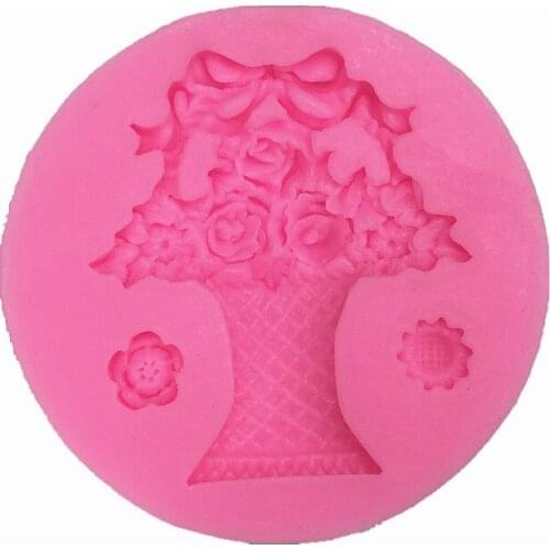 Flower Vase Shape Chocolate Candy Jello 3D Silicone Mold Cartoon Cake Tools Soap Mold Sugar Craft Cake Decoration A384