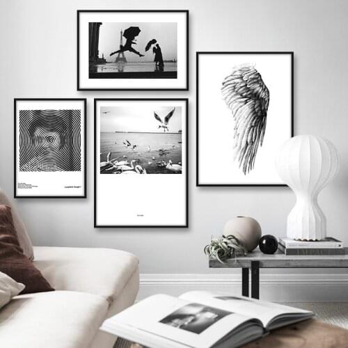 Scandinavian Vintage Poster Angel Wings Modern Wall Painting Women Posters And Prints Landscape Decorative Pictures Home Decor