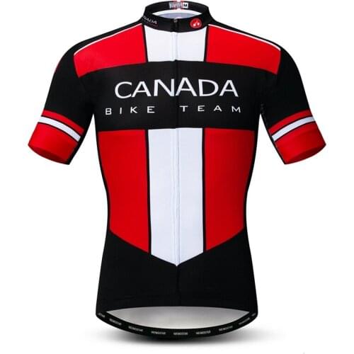 Weimostar National Team Canada Cycling Jersey Shirt Men Summer Sport Bike Clothing Maillot Ciclismo Breathable mtb Bike Jersey