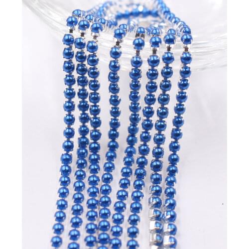 1meter 19 colors SS6 SS8 Shiny Crystal Rhinestone Chain Sew-On Glue-On For Clothes Jewelry Apparel Accessories Trim Cup Chain