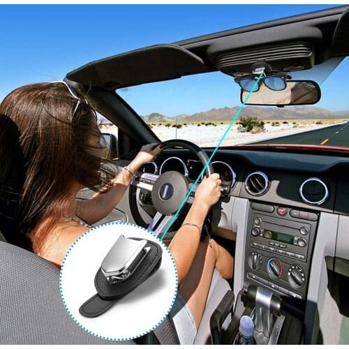 1 Packs Car Glasses Holder Universal Car Visor Sunglasses Holder Clip Leather Eyeglasses Hanger Ticket Eyeglasses Mount for Car