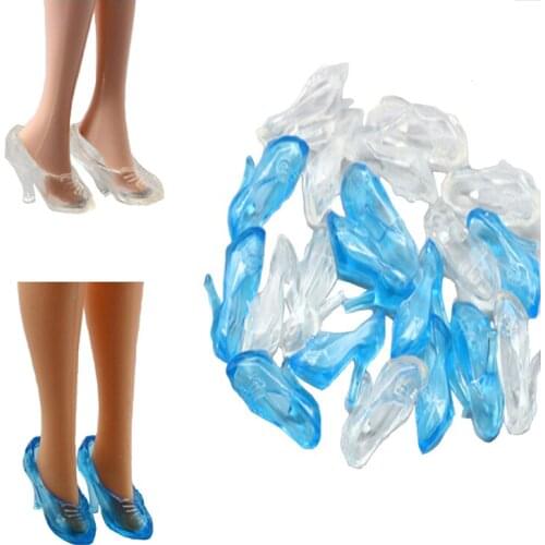 10Pcs/Set Imitation Fair Tale Crystal Shoes for 1/6 Barbies Doll Shoes Best Girl Gift Baby Toys Shoes
