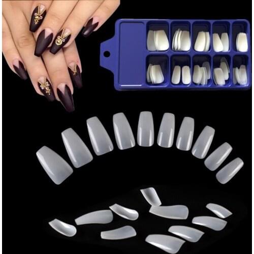 100 pcs/box Fashion Round Full Cover False Nails 10 Sizes UV Manicure Acrylic Fake Nail Tips for Nail Display Art Manicure Tools
