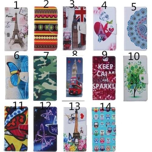 100pcs/lot Brand New Cute Cartoon animal print owl monkey tower wallet for iphone 5se