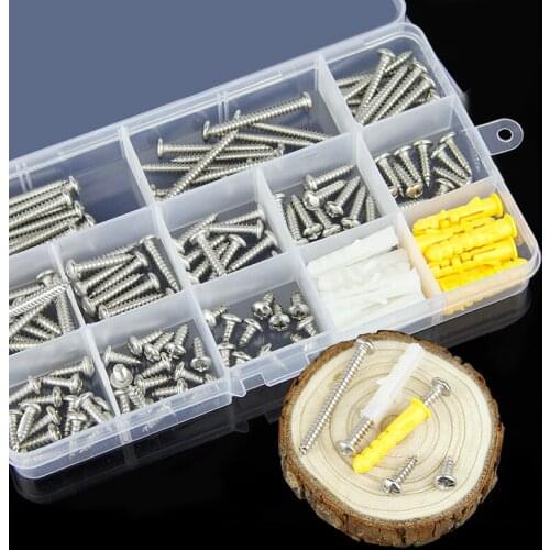 130 pcs New Arrival M4 304 Stainless Steel Phillips Round Head Screws Nuts Washers Assortment Kit High Quality