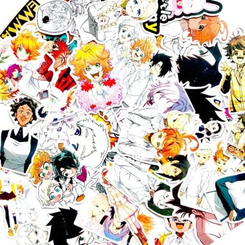 48Pcs Japan The Promised Neverland Stickers Anime For Luggage Laptop Skateboard bike sticker Bicycle Decal Pegatina