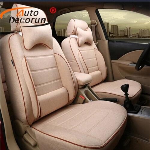 AutoDecorun Custom Fit Flax Seats Cushion Car for Nissan Qashqai 2012 2016-2017 Seat Covers Set Automobile Seat Supports Styling