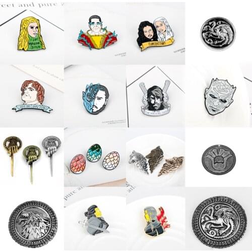 Dragon Brooch Wolf Head Brooches Pin Lapel Enamel Backpack Bags Badge Men Gift