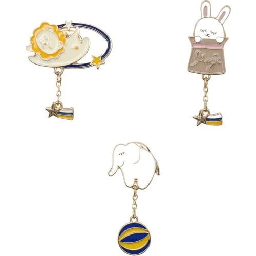 Baby Elephant Lion Rabbit Pins Cute Animal Series значки брошки на одежду Jewelry Pin Badge Brooches Bag Broches Para Ropa Gift